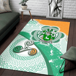 ScotsTee Shop Irish Connor or O'Connor (Corcomroe) Coat of Arms Irish Rug Ireland Shamrock With Patterns