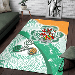 ScotsTee Shop Irish Egan or McEgan Coat of Arms Irish Rug Ireland Shamrock With Patterns