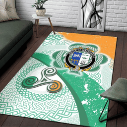 ScotsTee Shop Irish House of MACSHEEHY Coat of Arms Irish Rug Ireland Shamrock With Patterns