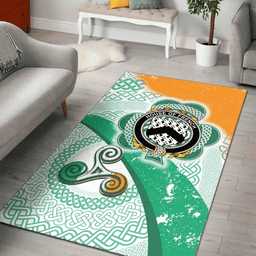 ScotsTee Shop Irish House of FRENCH Coat of Arms Irish Rug Ireland Shamrock With Patterns