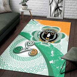 ScotsTee Shop Irish House of MANGAN Coat of Arms Irish Rug Ireland Shamrock With Patterns