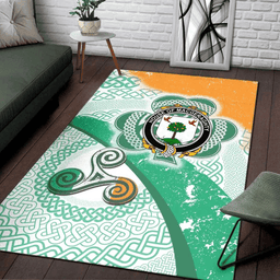 ScotsTee Shop Irish House of MACGERAGHTY Coat of Arms Irish Rug Ireland Shamrock With Patterns