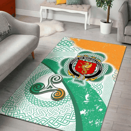ScotsTee Shop Irish House of MACGILLYCUDDY Coat of Arms Irish Rug Ireland Shamrock With Patterns