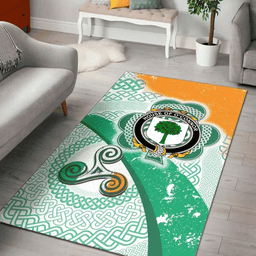 ScotsTee Shop Irish House of O'CONNOR (Don) Coat of Arms Irish Rug Ireland Shamrock With Patterns