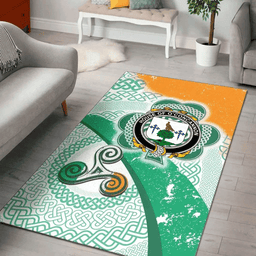 ScotsTee Shop Irish House of O'CONCANNON Coat of Arms Irish Rug Ireland Shamrock With Patterns