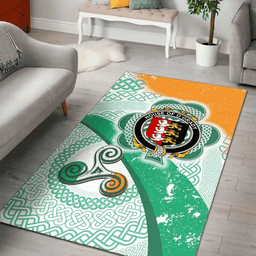 ScotsTee Shop Irish House of O'GRADY Coat of Arms Irish Rug Ireland Shamrock With Patterns