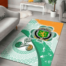 ScotsTee Shop Irish House of O'CONNOR (Kerry) Coat of Arms Irish Rug Ireland Shamrock With Patterns