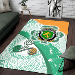 ScotsTee Shop Irish House of O'CONNOR (Kerry) Coat of Arms Irish Rug Ireland Shamrock With Patterns