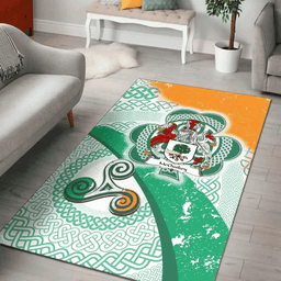 ScotsTee Shop Irish McCluskey Coat of Arms Irish Rug Ireland Shamrock With Patterns
