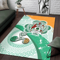 ScotsTee Shop Irish McCluskey Coat of Arms Irish Rug Ireland Shamrock With Patterns