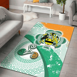 ScotsTee Shop Irish McFall Coat of Arms Irish Rug Ireland Shamrock With Patterns