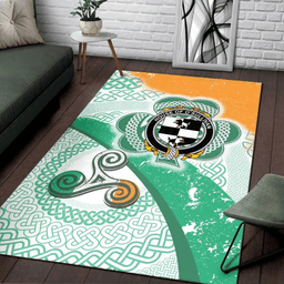 ScotsTee Shop Irish House of O'SULLIVAN (Beare) Coat of Arms Irish Rug Ireland Shamrock With Patterns