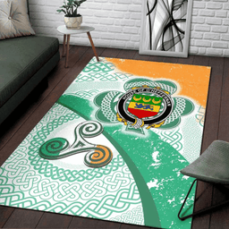 ScotsTee Shop Irish House of O'HEFFERNAN Coat of Arms Irish Rug Ireland Shamrock With Patterns