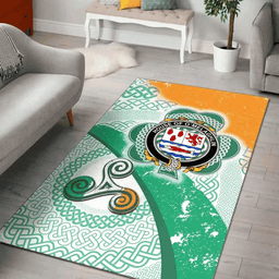 ScotsTee Shop Irish House of O'MELAGHLIN Coat of Arms Irish Rug Ireland Shamrock With Patterns