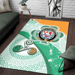 ScotsTee Shop Irish House of O'MELAGHLIN Coat of Arms Irish Rug Ireland Shamrock With Patterns