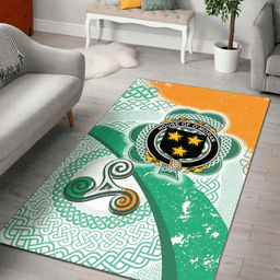 ScotsTee Shop Irish House of O'MORAN Coat of Arms Irish Rug Ireland Shamrock With Patterns