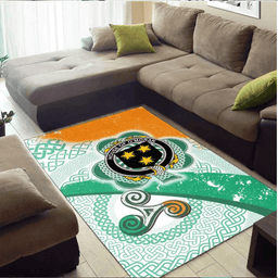 ScotsTee Shop Irish House of O'MORAN Coat of Arms Irish Rug Ireland Shamrock With Patterns