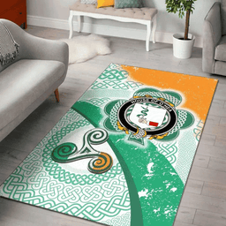 ScotsTee Shop Irish House of O'HEA Coat of Arms Irish Rug Ireland Shamrock With Patterns