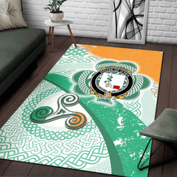ScotsTee Shop Irish House of O'HEA Coat of Arms Irish Rug Ireland Shamrock With Patterns