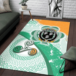 ScotsTee Shop Irish House of O'KENNEDY Coat of Arms Irish Rug Ireland Shamrock With Patterns