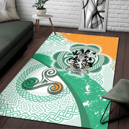 ScotsTee Shop Irish Long or Longe Coat of Arms Irish Rug Ireland Shamrock With Patterns