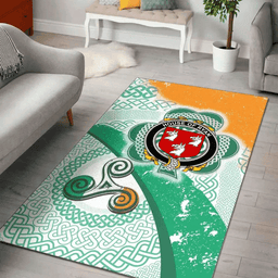ScotsTee Shop Irish House of RYAN (O?Mulrian) Coat of Arms Irish Rug Ireland Shamrock With Patterns