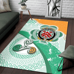 ScotsTee Shop Irish House of O'GARVEY Coat of Arms Irish Rug Ireland Shamrock With Patterns