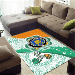 ScotsTee Shop Irish House of O'HANRAGHTY Coat of Arms Irish Rug Ireland Shamrock With Patterns