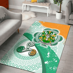ScotsTee Shop Irish Reilly or O'Reilly Coat of Arms Irish Rug Ireland Shamrock With Patterns