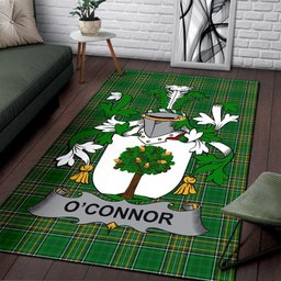 Irish Connor or O'Connor (Faly) Coat of Arms Family Crest Ireland Area Rug Irish National Tartan Irish County Rug