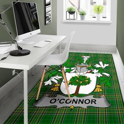 Irish Connor or O'Connor (Faly) Coat of Arms Family Crest Ireland Area Rug Irish National Tartan Irish County Rug