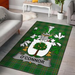 Irish Connor or O'Connor (Faly) Coat of Arms Family Crest Ireland Area Rug Irish National Tartan Irish County Rug