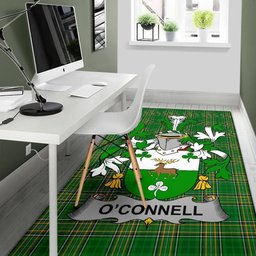 Irish Connell or O'Connell Coat of Arms Family Crest Ireland Area Rug Irish National Tartan Irish County Rug