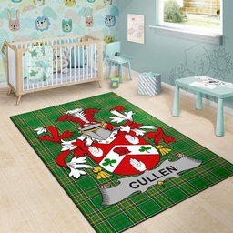 Irish Cullen or O'Cullen Coat of Arms Family Crest Ireland Area Rug Irish National Tartan Irish County Rug
