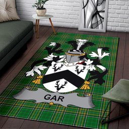 Irish Gar or Garr Coat of Arms Family Crest Ireland Area Rug Irish National Tartan Irish County Rug