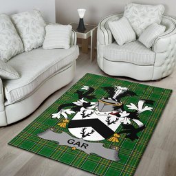 Irish Gar or Garr Coat of Arms Family Crest Ireland Area Rug Irish National Tartan Irish County Rug