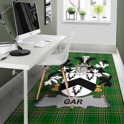 Irish Gar or Garr Coat of Arms Family Crest Ireland Area Rug Irish National Tartan Irish County Rug