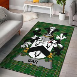 Irish Gar or Garr Coat of Arms Family Crest Ireland Area Rug Irish National Tartan Irish County Rug