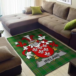 Irish Ireland Coat of Arms Family Crest Ireland Area Rug Irish National Tartan Irish County Rug