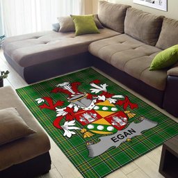 Irish Egan or McEgan Coat of Arms Family Crest Ireland Area Rug Irish National Tartan Irish County Rug