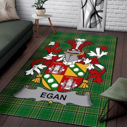 Irish Egan or McEgan Coat of Arms Family Crest Ireland Area Rug Irish National Tartan Irish County Rug