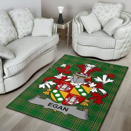 Irish Egan or McEgan Coat of Arms Family Crest Ireland Area Rug Irish National Tartan Irish County Rug