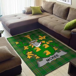 Irish Kee or McKee Coat of Arms Family Crest Ireland Area Rug Irish National Tartan Irish County Rug