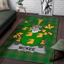 Irish Kee or McKee Coat of Arms Family Crest Ireland Area Rug Irish National Tartan Irish County Rug