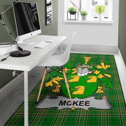 Irish Kee or McKee Coat of Arms Family Crest Ireland Area Rug Irish National Tartan Irish County Rug