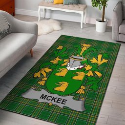 Irish Kee or McKee Coat of Arms Family Crest Ireland Area Rug Irish National Tartan Irish County Rug