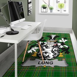 Irish Long or Longe Coat of Arms Family Crest Ireland Area Rug Irish National Tartan Irish County Rug