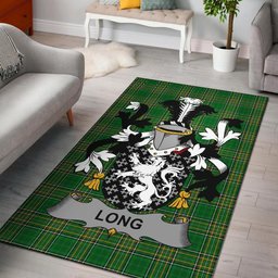 Irish Long or Longe Coat of Arms Family Crest Ireland Area Rug Irish National Tartan Irish County Rug