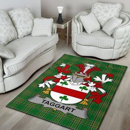 Irish Taggart or McEntaggart Coat of Arms Family Crest Ireland Area Rug Irish National Tartan Irish County Rug