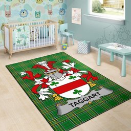 Irish Taggart or McEntaggart Coat of Arms Family Crest Ireland Area Rug Irish National Tartan Irish County Rug